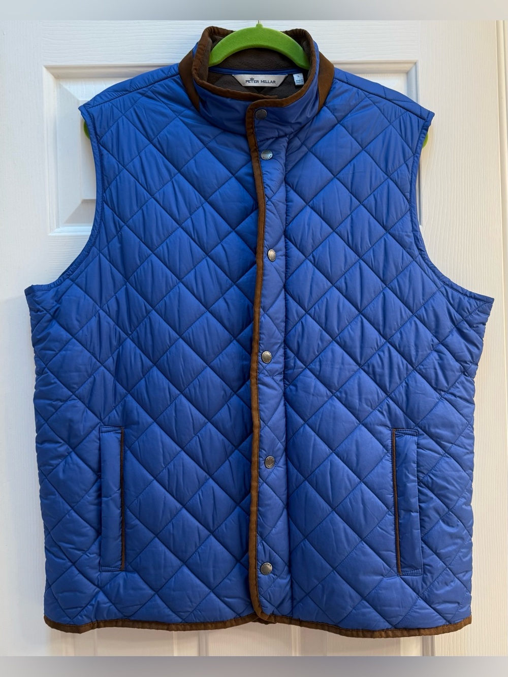 Peter Millar Essex Quilted Traveler Vest York Blue Size L Bottle Opener Pocket
